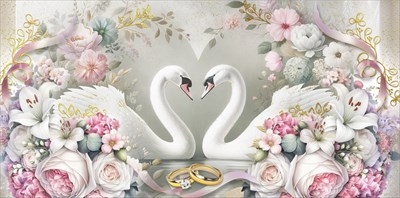 Конверт для денег «Без надписи» Лебеди